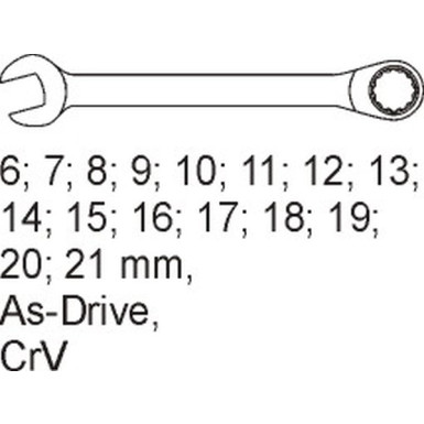 Maul-Ringschl÷ssel 16-Tlg. 6-21mm In Schubladeneinlage YT-5531 Maul-Ringschl÷ssel 16-Tlg. 6-21mm In Schubladeneinlage YT-5531