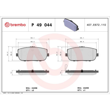 BREMBO Bremsklötze HA FIAT 124 MAZDA MX-5 05 PRIME LINE P 49 044 BREMBO Bremsklötze HA FIAT 124 MAZDA MX-5 05 PRIME LINE P 49 044