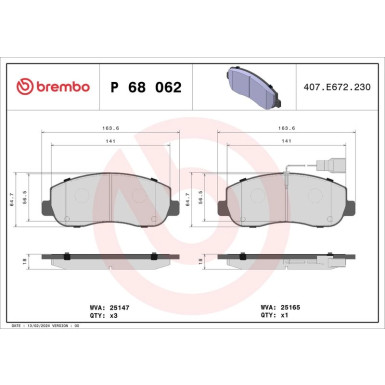 BREMBO Bremsklötze VA P 68 062 BREMBO Bremsklötze VA P 68 062
