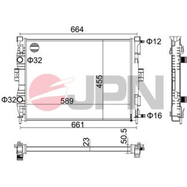 JPN Kühler, Motorkühlung 60C9045-JPN