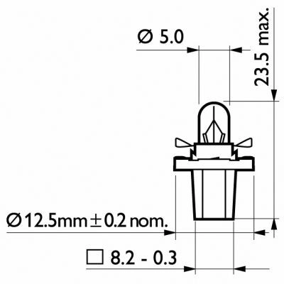 BAX 8,5d/2 Black 12V.1,2W.Lampe 12598B2 BAX 8,5d/2 Black 12V.1,2W.Lampe 12598B2