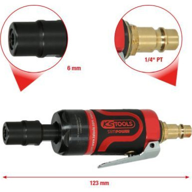 KS TOOLS SlimPOWER pneumatischer gerader Minischleifer, gerade 515.5530