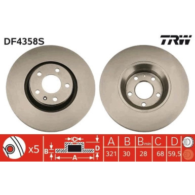 Bremsscheibe Audi S. A6/A8 2.0-6.0 Quattro 04-11 DF4358S Bremsscheibe Audi S. A6/A8 2.0-6.0 Quattro 04-11 DF4358S