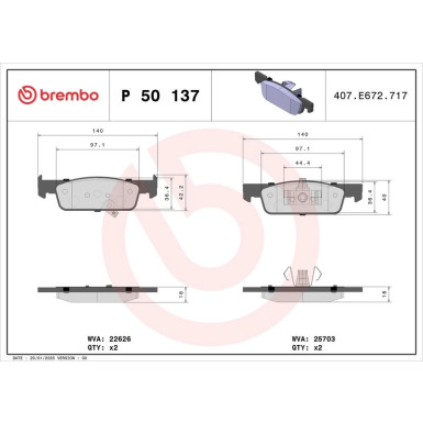 BREMBO Bremsklötze VA P 50 137