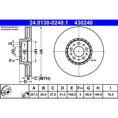 Bremsscheibe Volvo P. Xc90 2.5-4.4 02-14 24.0130-0240.1 Bremsscheibe Volvo P. Xc90 2.5-4.4 02-14 24.0130-0240.1