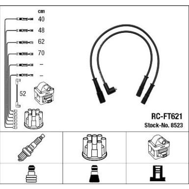 RC-FT621 NGK - Zündkabelsatz FIAT UNO (146A/E) 55 1.0,4.94-8.00 8523