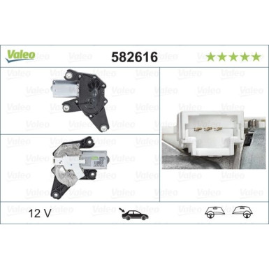 Wischermotor hinten Renault Clio 05 582616