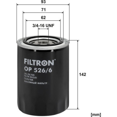 FILTRON Ölfilter OP 526/6 FILTRON Ölfilter OP 526/6