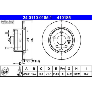 Bremsscheibe Db T. W114/W115/W123/W126 68-91 24.0110-0185.1 Bremsscheibe Db T. W114/W115/W123/W126 68-91 24.0110-0185.1