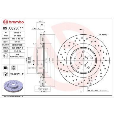 Bremsscheibe VA SUBARU PRIME LINE - UV Coated 09.C828.11 Bremsscheibe VA SUBARU PRIME LINE - UV Coated 09.C828.11