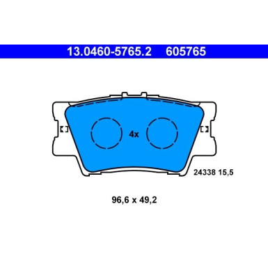 Bremsbelagsatz Toyota T. Camry/Rav 4 Iii 2.0-3.5 05 13.0460-5765.2 Bremsbelagsatz Toyota T. Camry/Rav 4 Iii 2.0-3.5 05 13.0460-5765.2