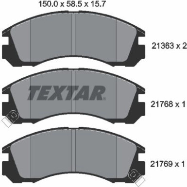 Bremsbelagsatz Mitsubishi P. Galant 97-/Outlander 03-/Pajero 94 2136301 Bremsbelagsatz Mitsubishi P. Galant 97-/Outlander 03-/Pajero 94 2136301
