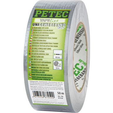 Petec Uni-Gewebeband Silber 48 mm X 50 M 87450 Petec Uni-Gewebeband Silber 48 mm X 50 M 87450