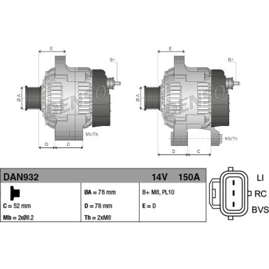 DENSO Generator DAN932 DENSO Generator DAN932