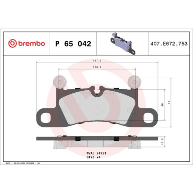 BREMBO Bremsklötze HA PORSCHE 911, Boxter 11 PRIME LINE P 65 042
