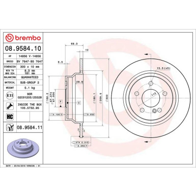 15 482 020 Bremsscheibe HA 08.9584.11