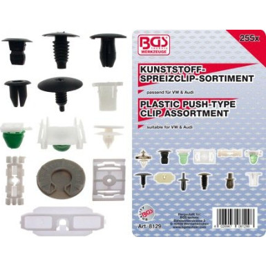 BGS Verkleidungs-Clip-Sortiment für VW Fahrzeuge 255-tlg 8129