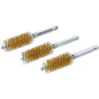 BGS Messingbürste 16 mm Antrieb Außensechskant 6,3 mm (1/4 ) 3-tlg 3078-16-M