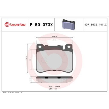 BREMBO Bremsklötze Xtra VA MERCEDES C-Klasse 00-11 XTRA LINE P 50 073X