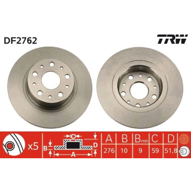 Bremsscheibe Alfa S. 166 2.0-3 DF2762 Bremsscheibe Alfa S. 166 2.0-3 DF2762