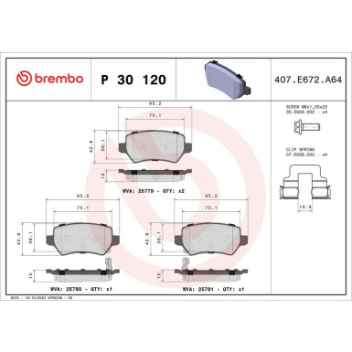 BREMBO Bremsklötze HA KIA Cee'd,Pro Cee'd 12 PRIME LINE P 30 120