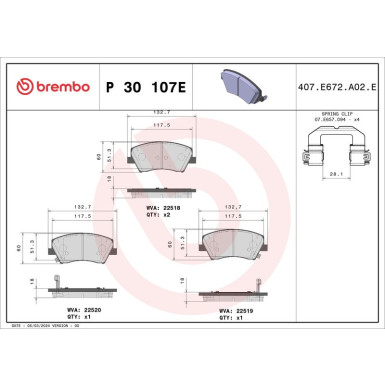 BREMBO Bremsklötze EV VA P 30 107E BREMBO Bremsklötze EV VA P 30 107E