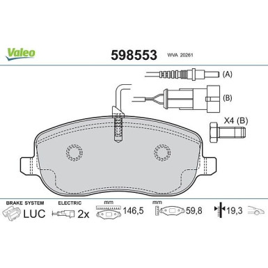 VALEO Bremsbeläge 598553 VALEO Bremsbeläge 598553