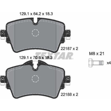 Bremsbelagsatz Bmw S. 2 1.5-2.0 D 14 2218701 Bremsbelagsatz Bmw S. 2 1.5-2.0 D 14 2218701
