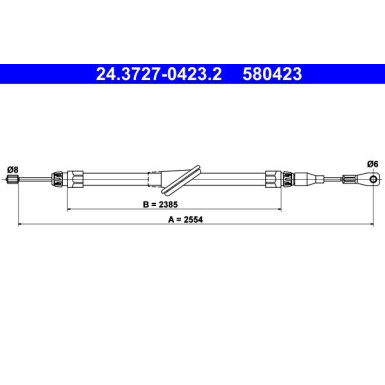 ATE Handbremsseil Seilzug Festellbremse 24.3727-0423.2 ATE Handbremsseil Seilzug Festellbremse 24.3727-0423.2