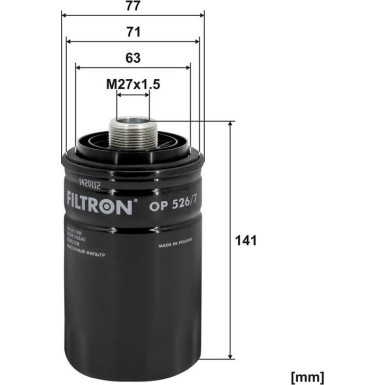 FILTRON Ölfilter OP 526/7 FILTRON Ölfilter OP 526/7