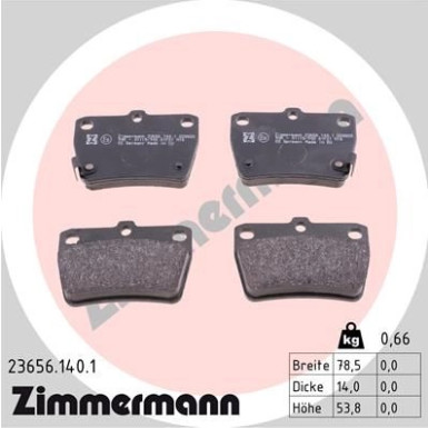ZIMMERMANN Bremsbeläge 23656.140.1