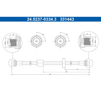 ATE Bremsschlauch 24.5237-0334.3 ATE Bremsschlauch 24.5237-0334.3