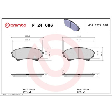 BREMBO Bremsklötze VA P 24 086 BREMBO Bremsklötze VA P 24 086