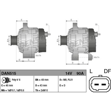 DENSO Generator DAN515 DENSO Generator DAN515