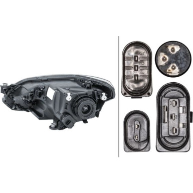 Scheinwerfer R H4 +MOT +TGFL CHROM HELLA PQ VW UP 8,11-6,16 1EJ 010 670-061
