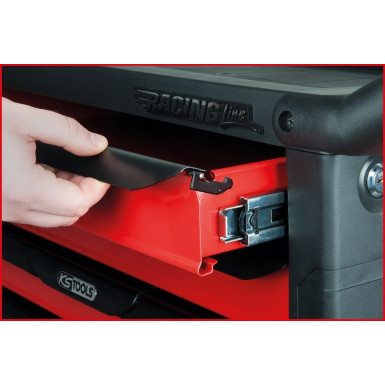 KS TOOLS RACINGline Werkstattwagen mit 7 Schubladen und 215-teiligem Werkzeugset Premium, SCHWARZ/ROT 826.7215
