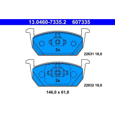 Bremsbelagsatz, Scheibenbremse 13.0460-7335.2 Bremsbelagsatz, Scheibenbremse 13.0460-7335.2