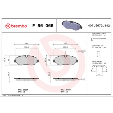 BREMBO Bremsklötze VA NISSAN Cabstar 06 PRIME LINE P 56 066