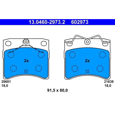 Bremsbelagsatz Vw P. T4 90-03 13.0460-2973.2 Bremsbelagsatz Vw P. T4 90-03 13.0460-2973.2