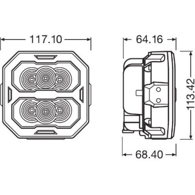 LEDriving Cube PX4500 Spot OSRAM Arbeitsscheinwerfer Pro LEDriving® Cube PX Spot Beam LEDPWL 112-SP
