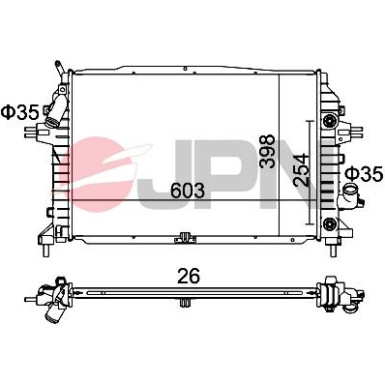 JPN Kühler, Motorkühlung 60C9038-JPN JPN Kühler, Motorkühlung 60C9038-JPN