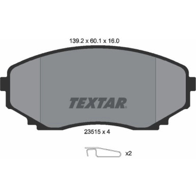 Bremsbelagsatz Mazda P.Mpv 99-06 2351501 Bremsbelagsatz Mazda P.Mpv 99-06 2351501
