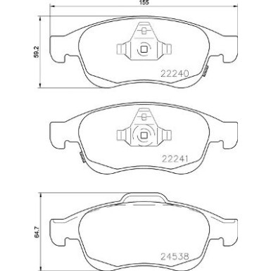 BREMBO Bremsklötze VA FIAT 500X 14 PRIME LINE P 23 165