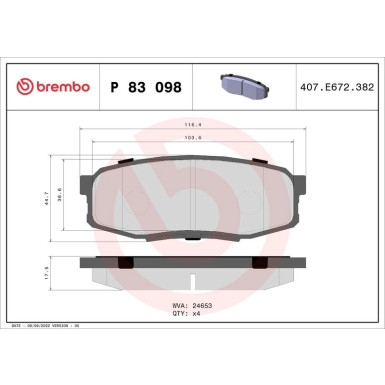 BREMBO Bremsklötze HA P 83 098 BREMBO Bremsklötze HA P 83 098