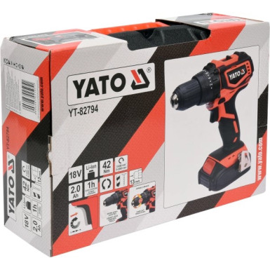 Akku-Schrauber Typ3 18V Max 42Nm 2000 1/Min Im Koffer Inkl. 1X2,0 Ah Li-Ion B÷rstenlos YT-82794 Akku-Schrauber Typ3 18V Max 42Nm 2000 1/Min Im Koffer Inkl. 1X2,0 Ah Li-Ion B÷rstenlos YT-82794