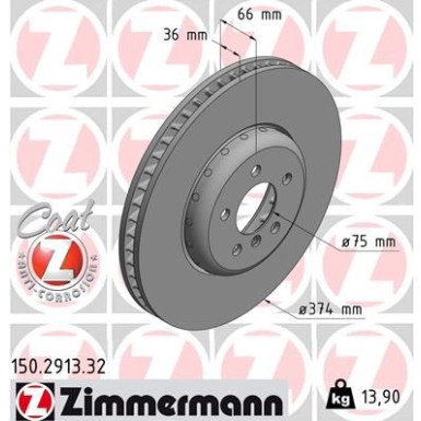 ZIMMERMANN Bremsscheibe 150.2913.32 FORMULA F ZIMMERMANN Bremsscheibe 150.2913.32 FORMULA F