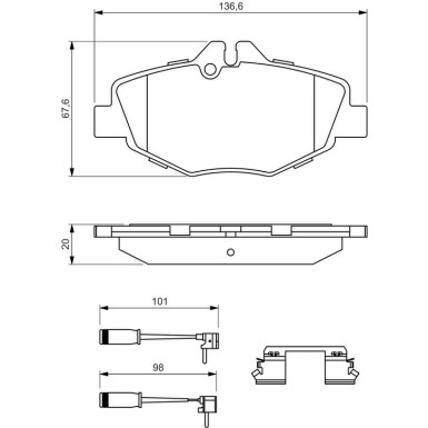 Bremsklötze MERCEDES E-Klasse 0 986 494 647 Bremsklötze MERCEDES E-Klasse 0 986 494 647