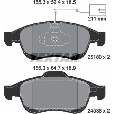 Bremsbelagsatz Alfa P. Giulietta 10- 1.4-1.6 2518001 Bremsbelagsatz Alfa P. Giulietta 10- 1.4-1.6 2518001