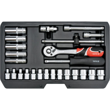 Steckschlüsselsatz Xs 1/4 Typ2 25-Tlg YT-14461 Steckschlüsselsatz Xs 1/4 Typ2 25-Tlg YT-14461