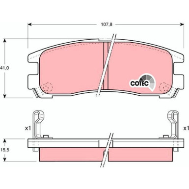 Bremsklötze HA CHRYSLER Sebring,MITS Galant 92 COTEC GDB1023